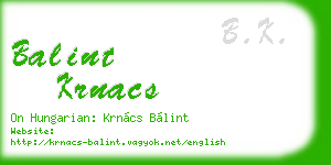 balint krnacs business card
